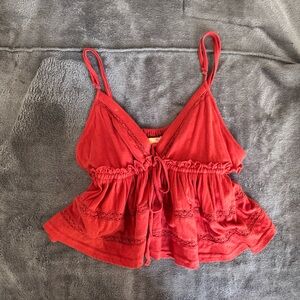 Urban Outfitters Rust Lace Detail Top